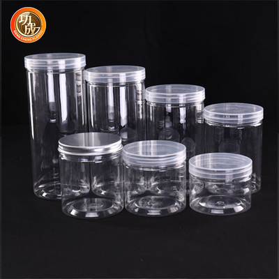 Barattoli di plastica di Candy di biscotto del barattolo 500ml dell'ampio alimento puro vuoto della bocca con i coperchi con tappo a vite