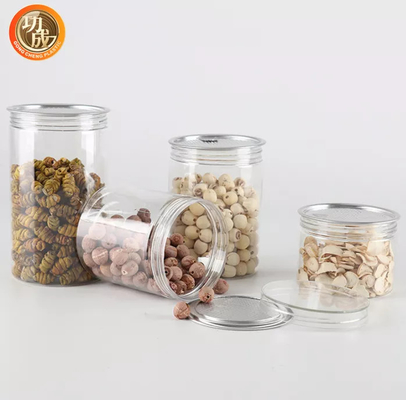 Barattolo di plastica vuoto del cioccolato del barattolo di biscotto di Candy di cioccolato dell'animale domestico con il coperchio di alluminio