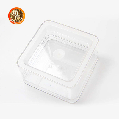 ODM di plastica della scatola di plastica dell'ANIMALE DOMESTICO dei contenitori di alimento del quadrato trasparente