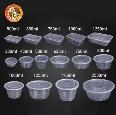 Vassoio eliminabile rotondo di imballaggio per alimenti dei contenitori 450ml 500ml di imballaggio per alimenti del quadrato