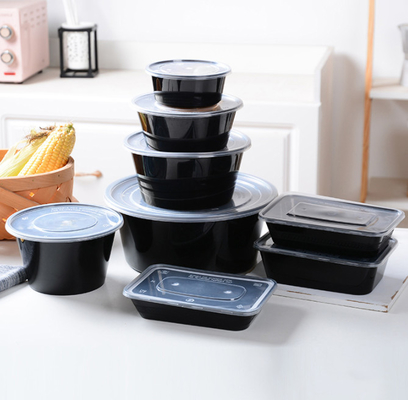 La perdita rinforza le scatole di stoccaggio di plastica dell'alimento eliminabili porta via l'imballaggio