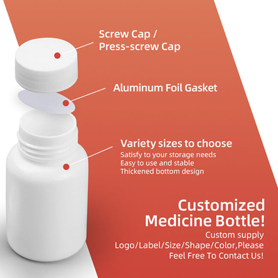 Bottiglia d'imballaggio di plastica della capsula della vitamina dei contenitori della pillola del polietilene