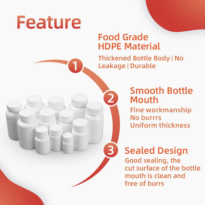 bottiglia della medicina dell'HDPE di 80ml 100ml 150ml con il contenitore di plastica vuoto della capsula del coperchio a vite