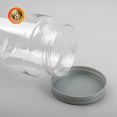 Barattolo di biscotto di plastica dell'animale domestico della bottiglia 500ml 2000ml dell'inceppamento del commestibile chiaro