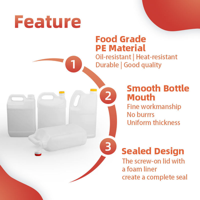 Bottiglia di plastica dell'olio di arachide del commestibile della bottiglia dell'olio da cucina dell'HDPE di rettangolo