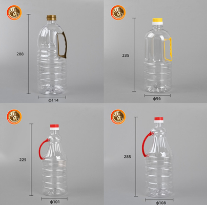 Il condimento di plastica dell'olio di arachide imbottiglia la bottiglia di plastica trasparente della salsa di soia dell'ANIMALE DOMESTICO