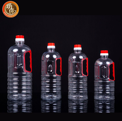 Il condimento di plastica su ordinazione imbottiglia la bottiglia trasparente della salsa di soia dell'ANIMALE DOMESTICO di 800ml 900ml