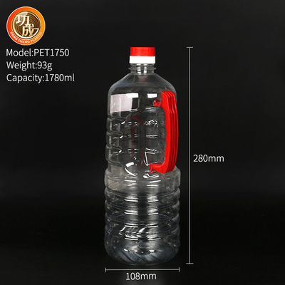 Il condimento di plastica su ordinazione imbottiglia la bottiglia trasparente della salsa di soia dell'ANIMALE DOMESTICO di 800ml 900ml