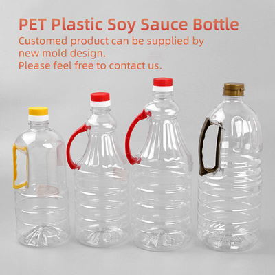 Bottiglia di plastica della salsa di soia dell'olio da tavola dell'ANIMALE DOMESTICO con il ODM dell'OEM della maniglia