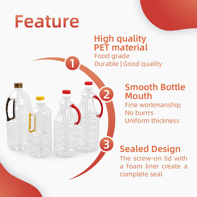 bottiglia di plastica dell'olio da tavola dell'ANIMALE DOMESTICO di 1280ml 1600ml 1800ml per aceto con il coperchio