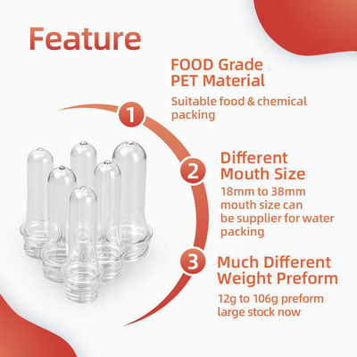 La bottiglia dell'ANIMALE DOMESTICO da 1 litro del ODM preforma il semilavorato di plastica 24mm dell'animale domestico di 20mm 22mm