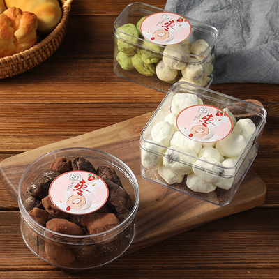 Il dolce del dessert personalizza le scatole trasparenti di imballaggio per alimenti del quadrato dell'ANIMALE DOMESTICO dei contenitori di imballaggio