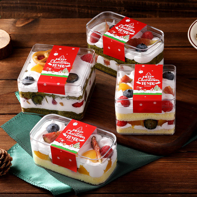 Il dolce del dessert personalizza le scatole trasparenti di imballaggio per alimenti del quadrato dell'ANIMALE DOMESTICO dei contenitori di imballaggio