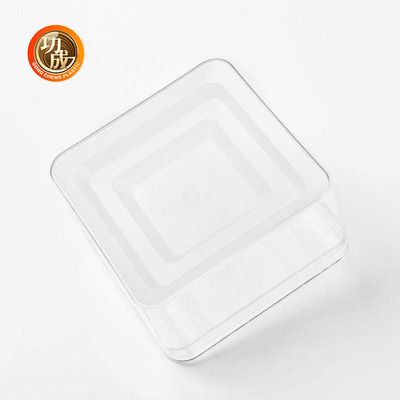 ODM di plastica della scatola di plastica dell'ANIMALE DOMESTICO dei contenitori di alimento del quadrato trasparente