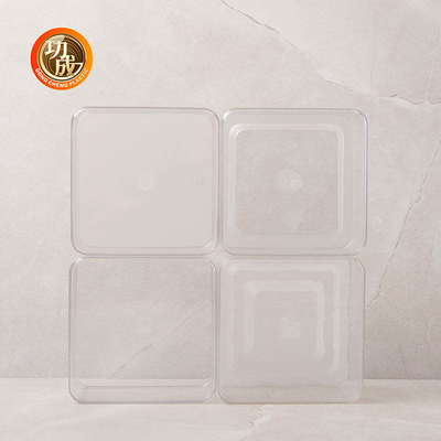 ODM di plastica della scatola di plastica dell'ANIMALE DOMESTICO dei contenitori di alimento del quadrato trasparente