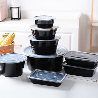 Vassoio eliminabile rotondo di imballaggio per alimenti dei contenitori 450ml 500ml di imballaggio per alimenti del quadrato