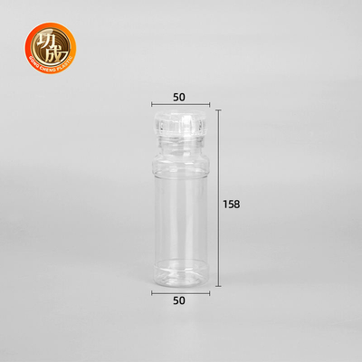 Condimento di plastica trasparente su ordinazione Shaker Jars 250ml 500ml delle bottiglie della spezia