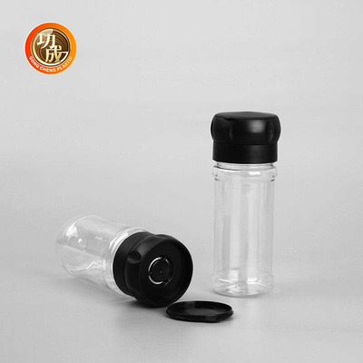 La cucina di condimento di plastica della bottiglia dell'ANIMALE DOMESTICO trasparente utilizza i barattoli della spezia 100ml