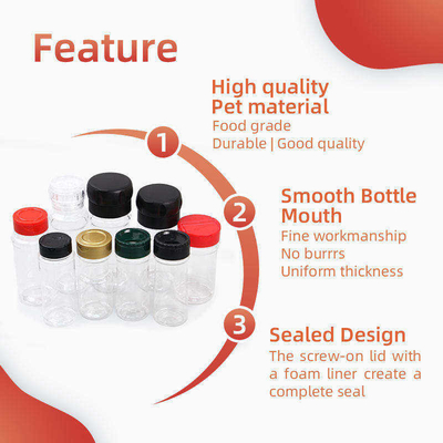 la spezia di plastica 100Ml imbottiglia le polveri delle erbe che condiscono Shaker Containers