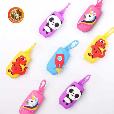 Bottiglia del prodotto disinfettante di Mini Cute Travel Portable Plastic con il supporto del silicone del fumetto