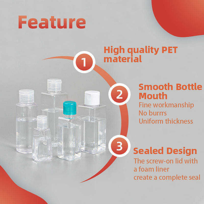 Catena chiave della tasca 30ML del prodotto disinfettante della bottiglia della mano della bottiglia di plastica su ordinazione del prodotto disinfettante