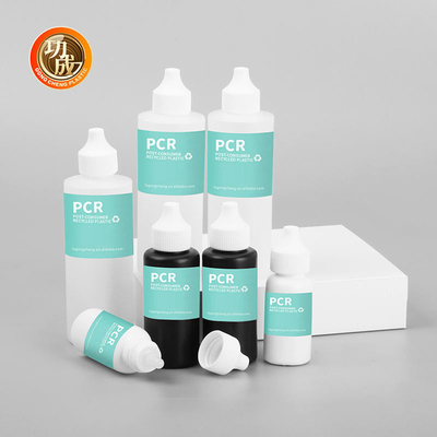 Bottiglia di plastica E liquida da 50 ml Applicatore per comprimere olio per capelli Bottiglia di imballaggio con tappo di distribuzione aperto con torsione