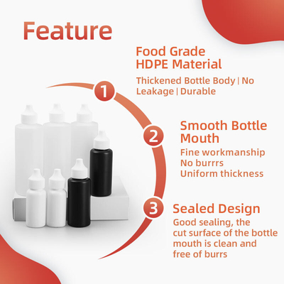 Bottiglie di plastica pe 120 ml Applicatore di cappuccio di distribuzione aperto
