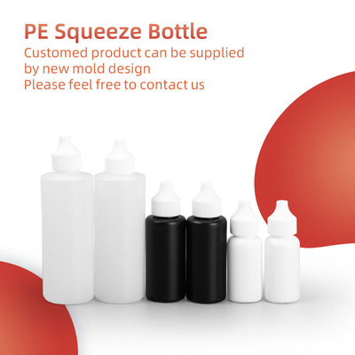 Bottiglie di plastica pe 120 ml Applicatore di cappuccio di distribuzione aperto
