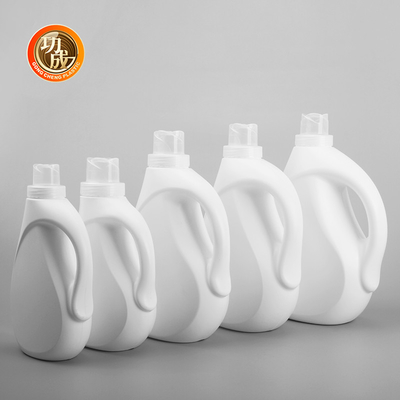 Bottiglie di plastica per detersivi semitrasparenti con tappo a vite